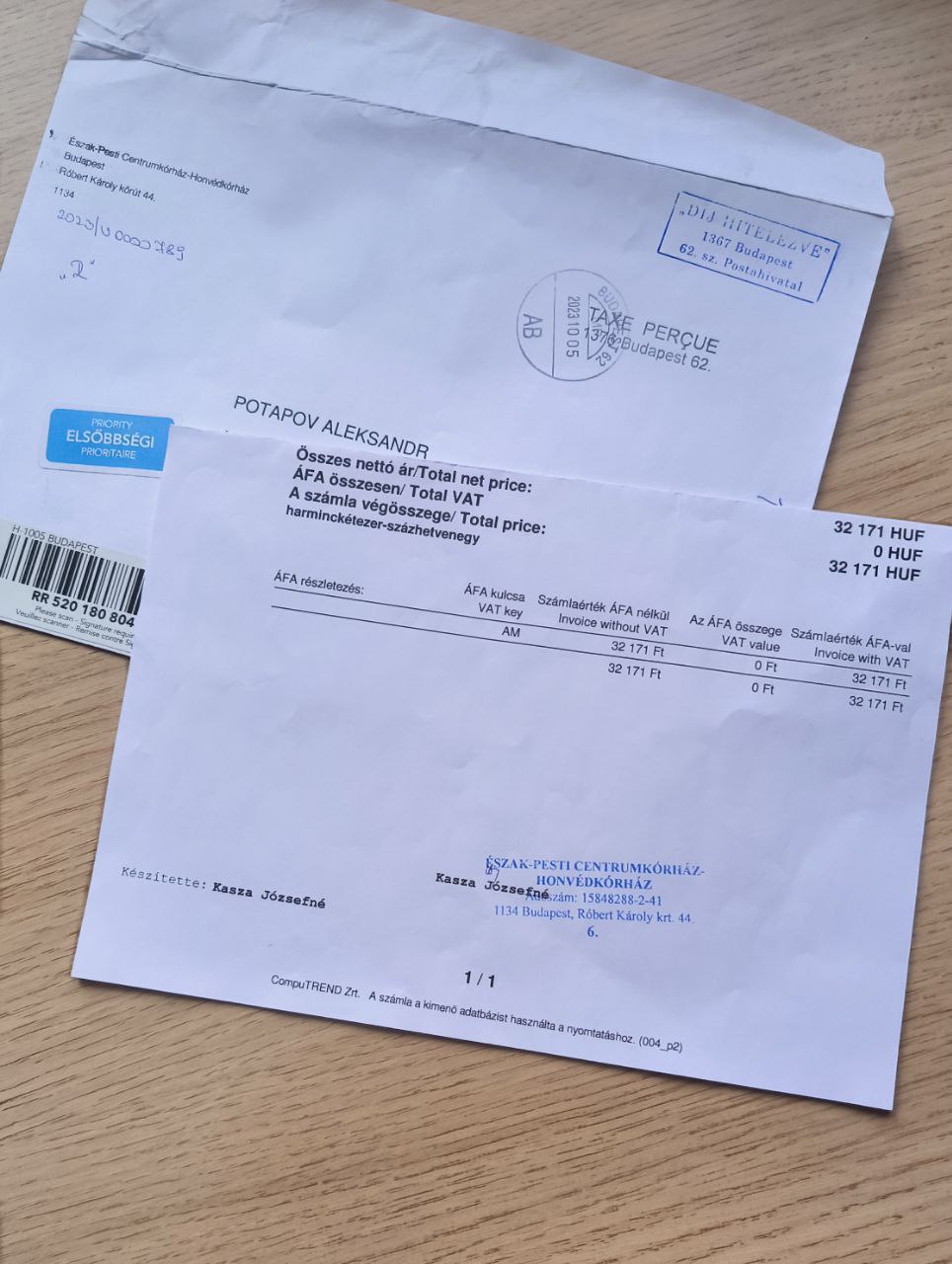 Aaaah, I received a bill for visiting the hospital in Moscow from Hungary two months…, media 1