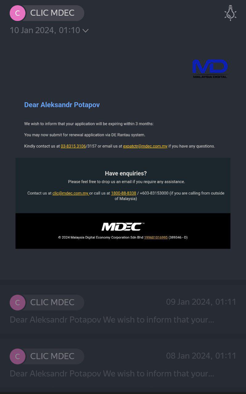 The Malaysian system started to annoy me, because after a year, I still haven't received…, media 1
